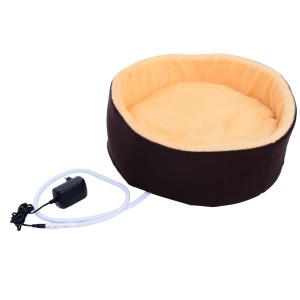 Pawhut Indoor Electric Heated Round Dog Pet Bed