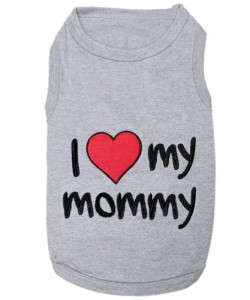 1. Parisian I Love Mommy Dog Shirt