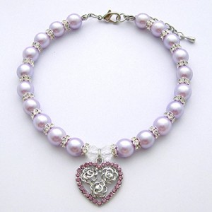 6. PetFavorites™ Couture Fancy Crystal Heart Dog Necklace